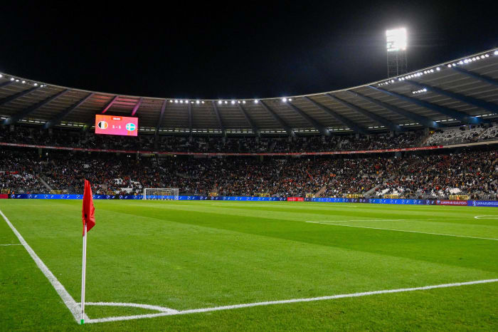 A photo taken inside the King Baudouin Stadium in Brussels after the Euro 2024 qualifier between Belgium and Sweden in October 2023 was abandoned at half-time due to an act of terrorism in the city that resulted in two Swedish fans being shot dead